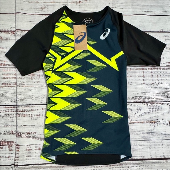 Asics Half Zip Short Sleeve Top Men's Running T-shirts Asia-Fit NWT 2091A725 - Picture 1 of 7